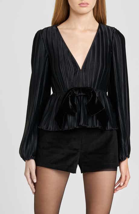WAYF Melissa Plissé Bow Top