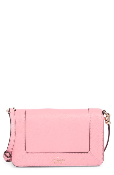 lena pebbled leather mini flap crossbody bag