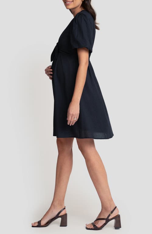 Seraphine Women's Maternity Front Bow Dress In Blue
