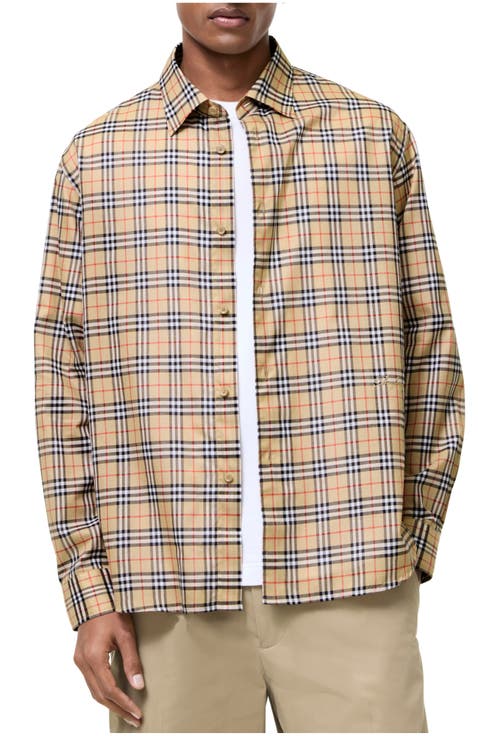 Relaxed Fit Check Cotton Shirt