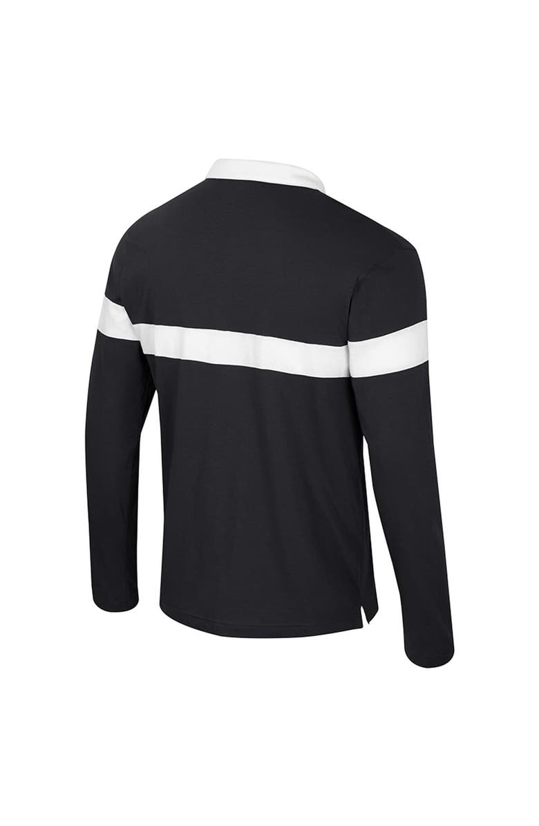 COLOSSEUM Men's Colosseum Black Appalachian State Mountaineers Too Cool For School Long Sleeve Polo, Alternate, color, Black