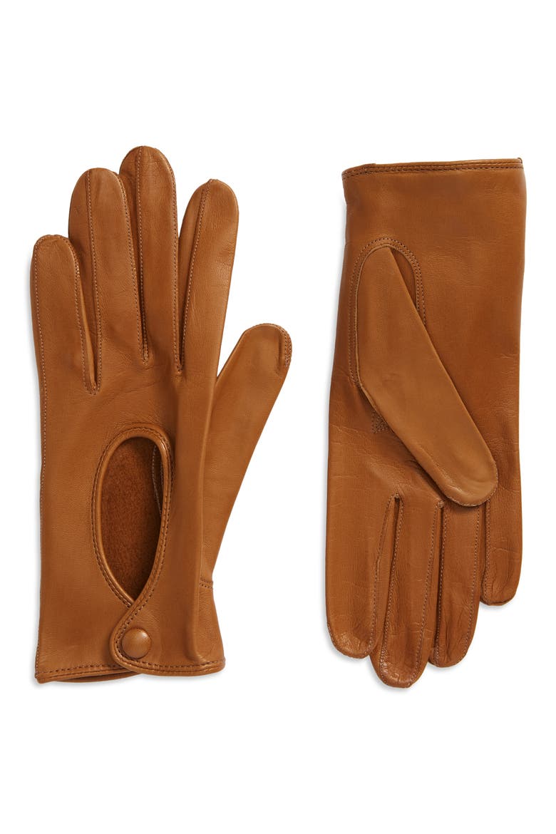 Washable Leather Driver Gloves, Main, color, CAMEL