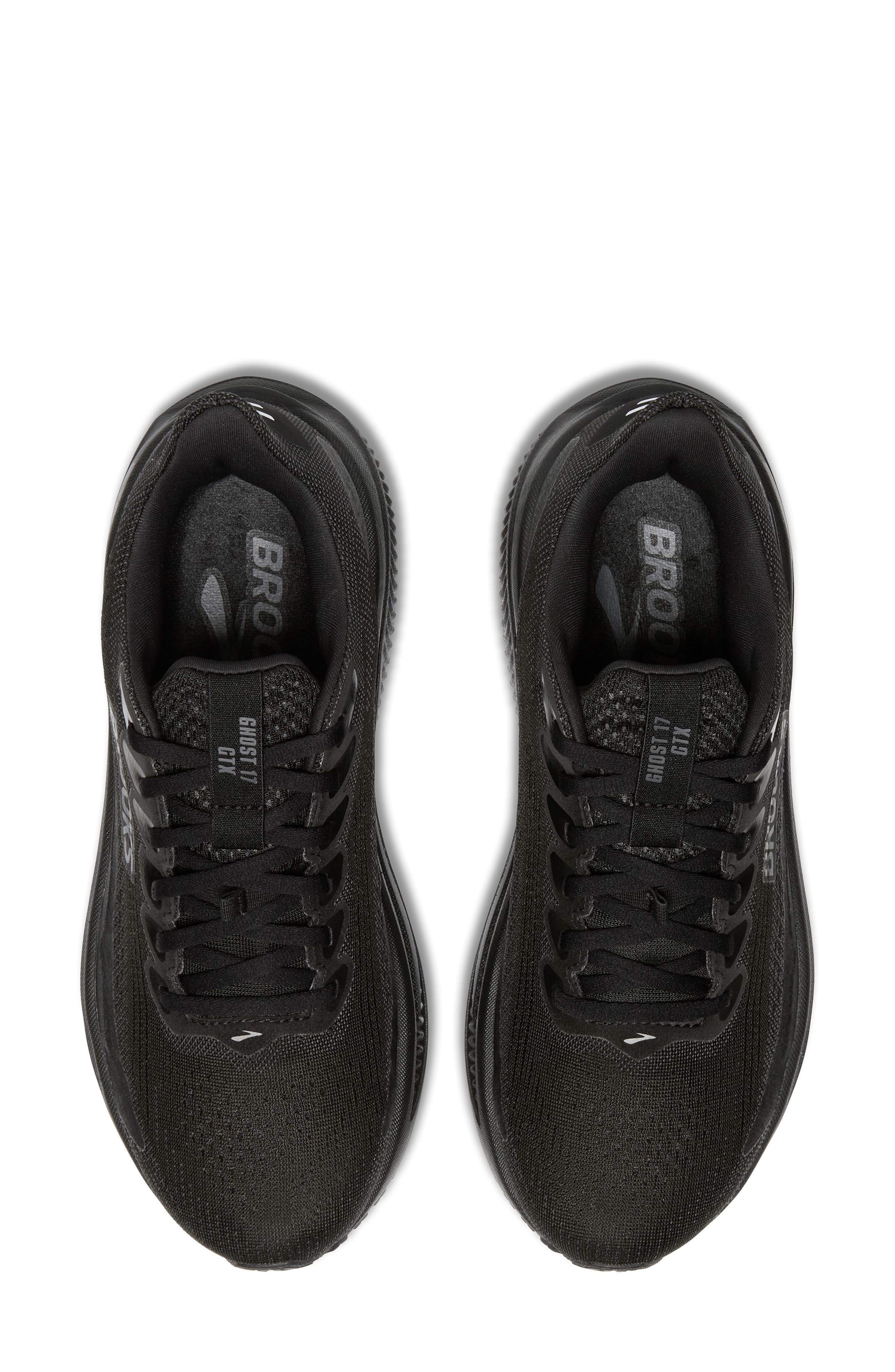 Brooks Ghost 17 GTX Gore-Tex<sup
®</sup
 Waterproof Running Shoe, Alternate, color, Black/ Black/ Ebony