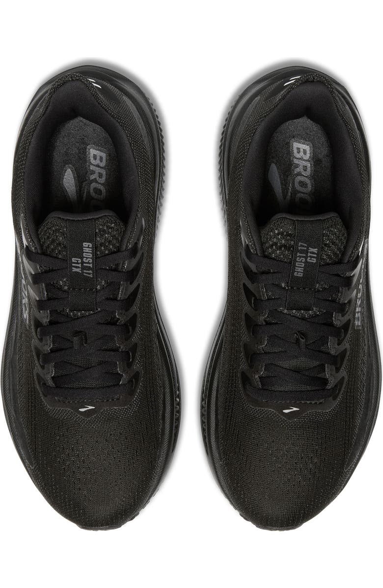 Brooks Ghost 17 GTX Gore-Tex<sup>®</sup> Waterproof Running Shoe, Alternate, color, Black/ Black/ Ebony
