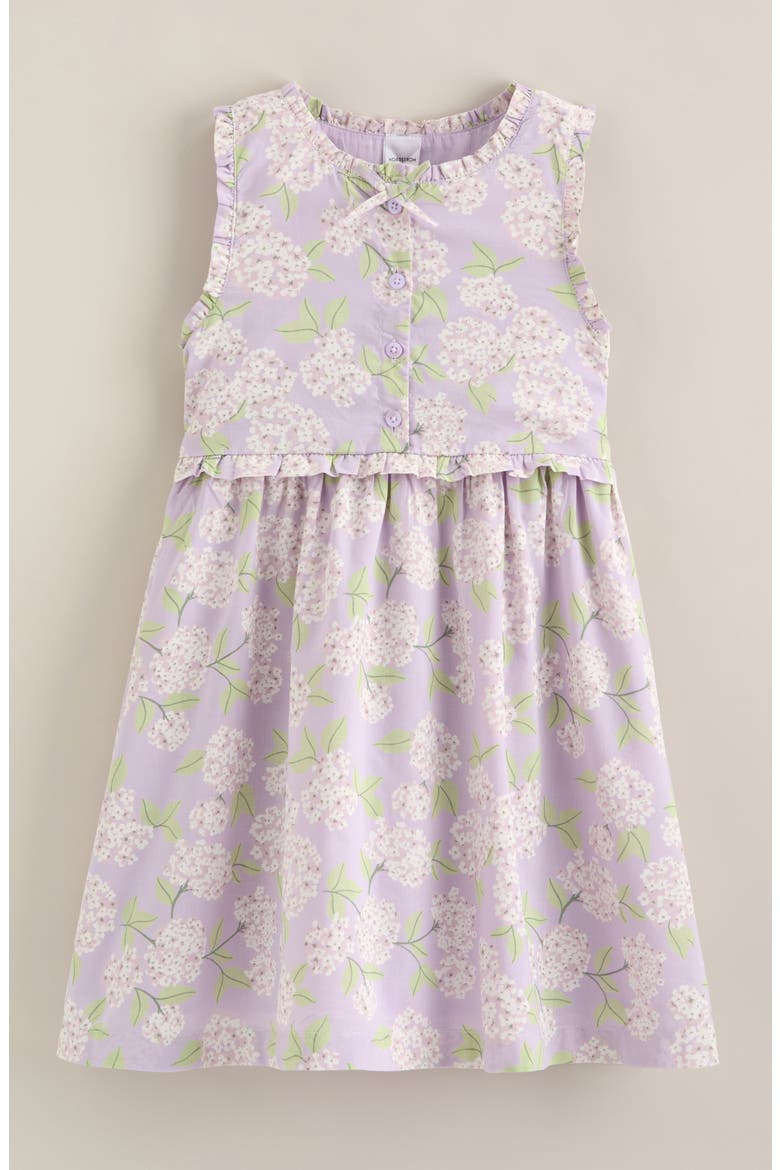 Kids' Button Front Cotton Dress, Main, color, PURPLE SECRET HYDRANGEA