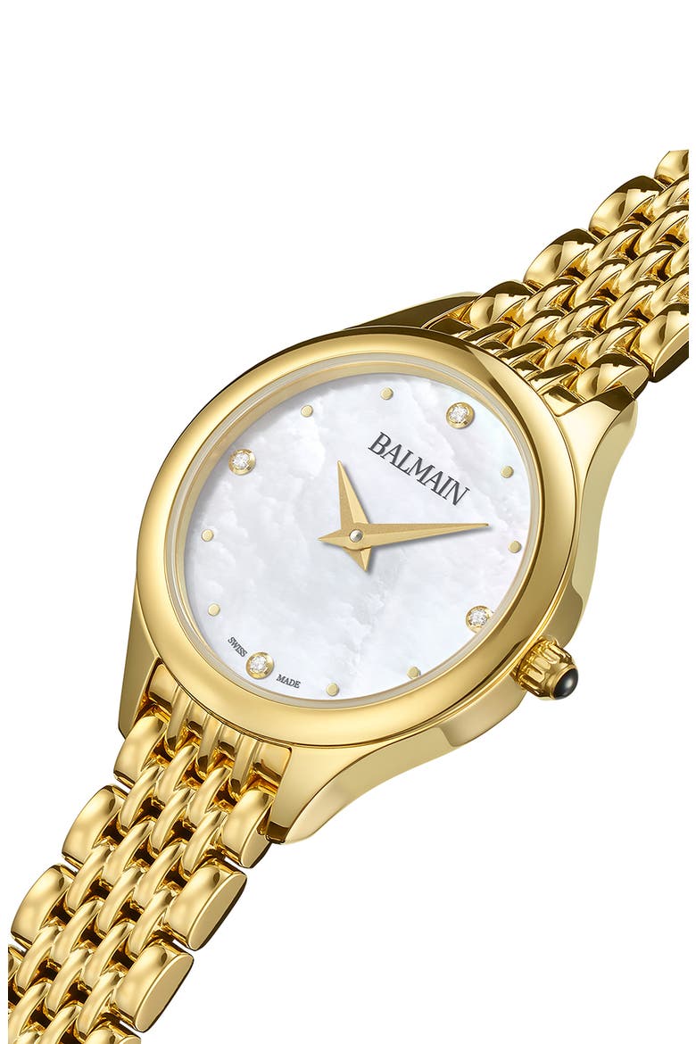 de Balmain Bracelet Watch, 25mm, Alternate, color, YELLOW GOLD PVD COATING
