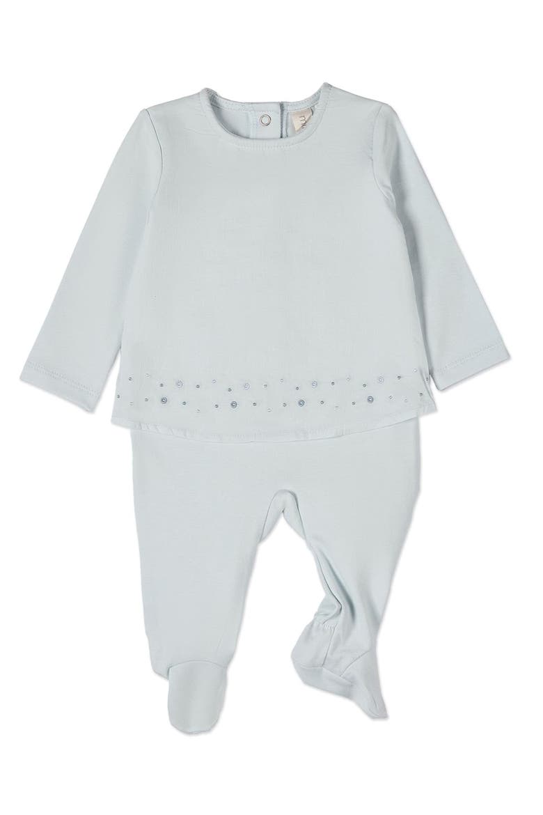 Small Dots Rich Double Layer Footie, Main, color, Cloud Blue