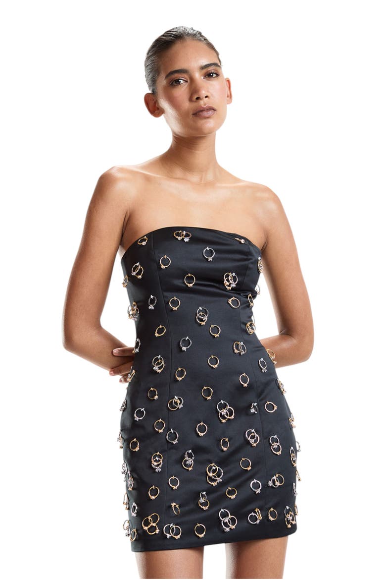 Embellished Ring Dress, Alternate, color, Black