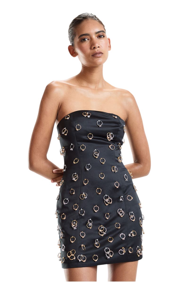 Cynthia Rowley Embellished Ring Dress, Alternate, color, Black