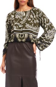 FIFTEEN TWENTY Serafina Floral Print Tie Sleeve Top
