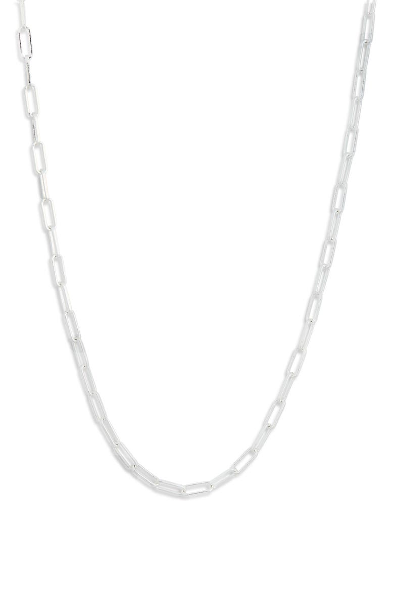 Paperclip Link Necklace, Alternate, color, SILVER