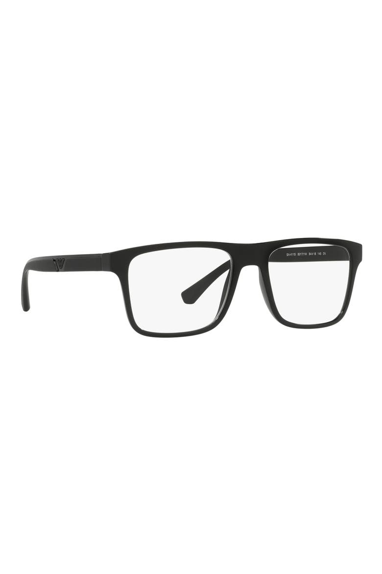 54mm Rectangular Optical Glasses, Alternate, color, SHINY BLACK / CLEAR