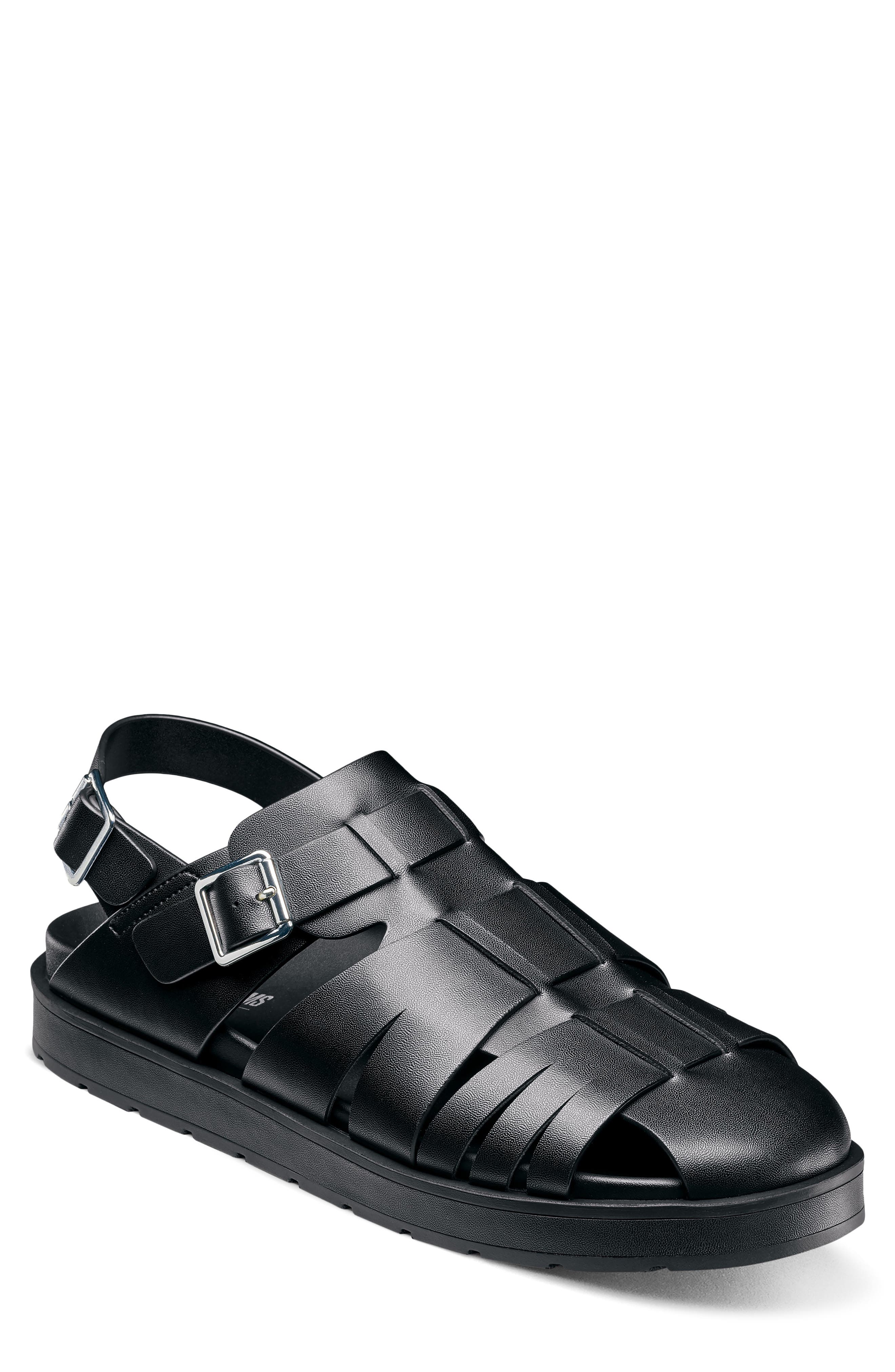 Stacy Adams Largo Fisherman Sandal, Main, color, Black