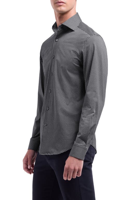 Bugatchi Devon Ooohcotton® Geo Print Button-up Shirt In Brown