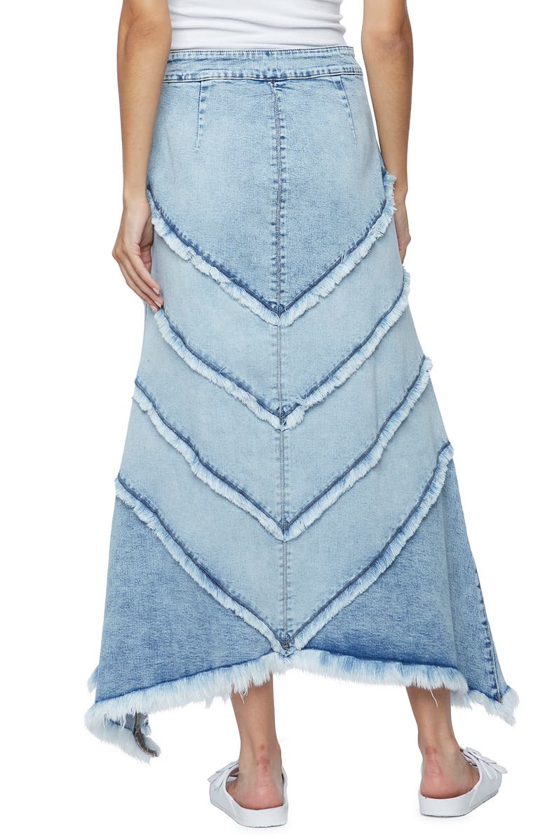 Wash Lab Denim Chevron Denim Maxi Skirt, Alternate, color,