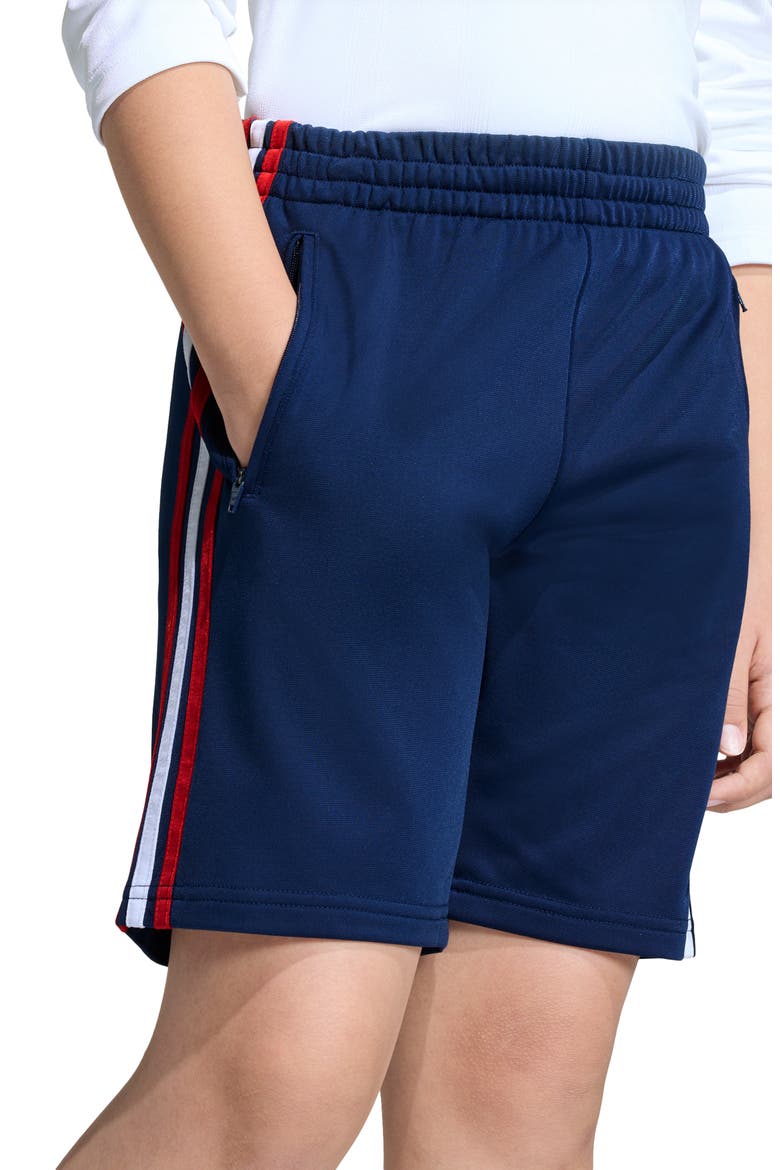 Kids' Firebird Recycled Polyester Shorts, Alternate, color, NIGHT INDIGO/ DARK GOLD