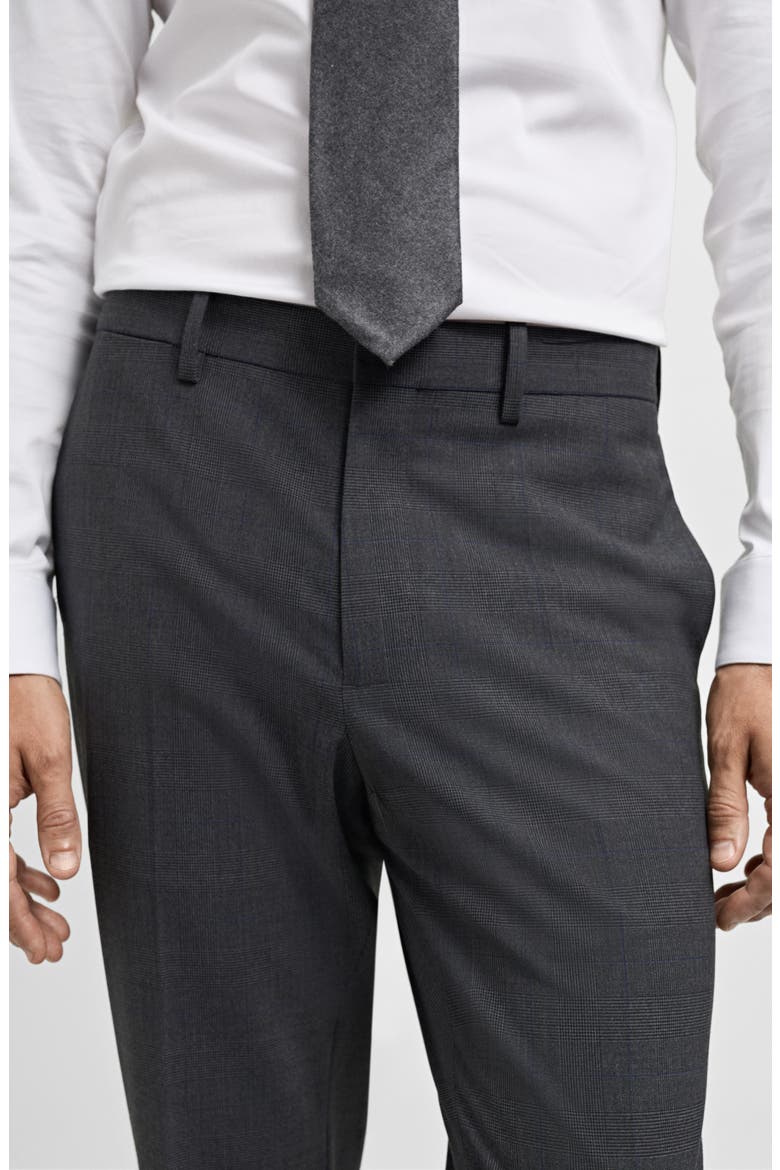 Prince of Wales Check Super Slim Fit Stretch Pants, Alternate, color, MEDIUM HEATHER GREY