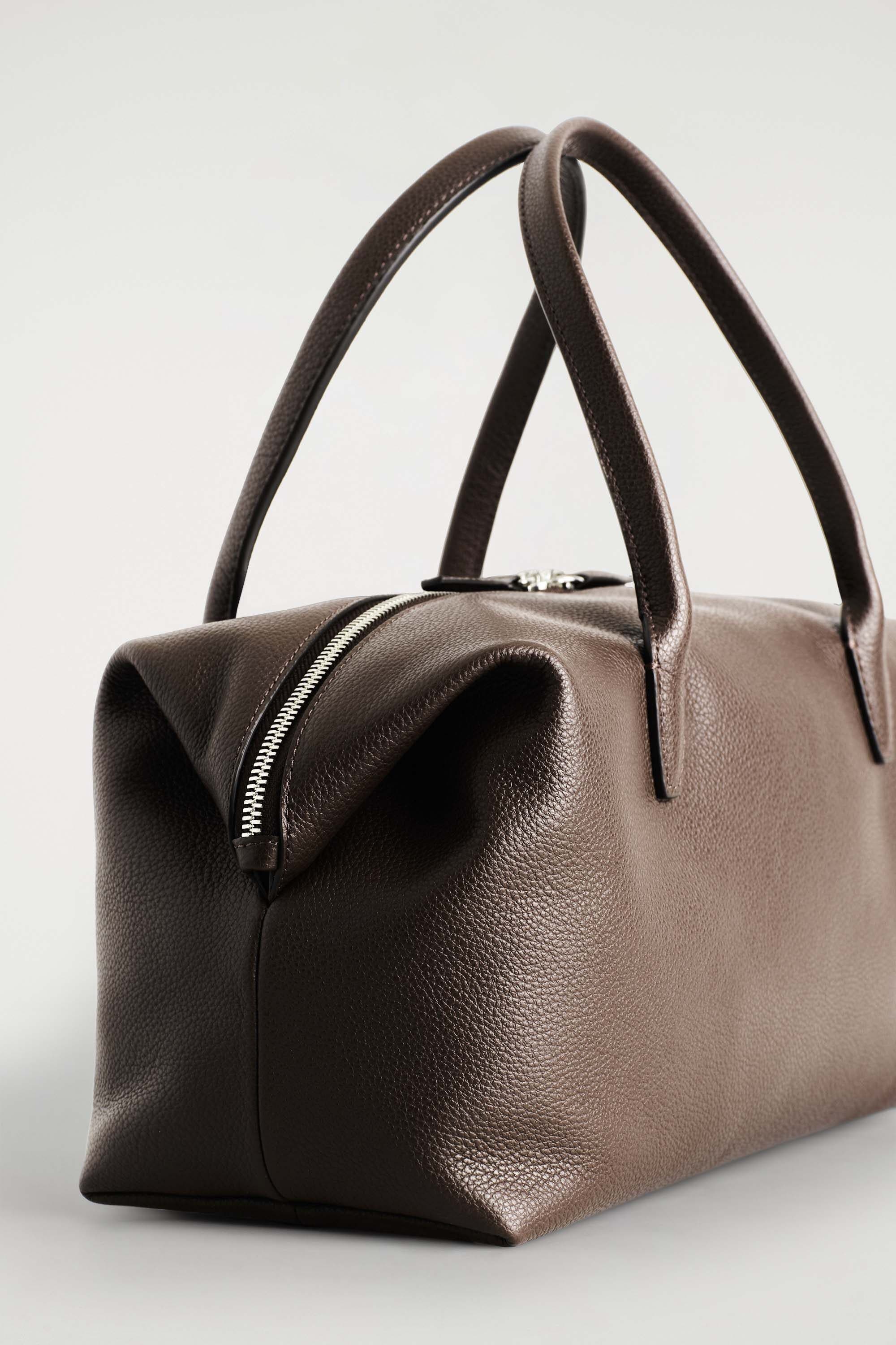 Montmartre Bowling Bag - Leather, Alternate, color, DARK BROWN