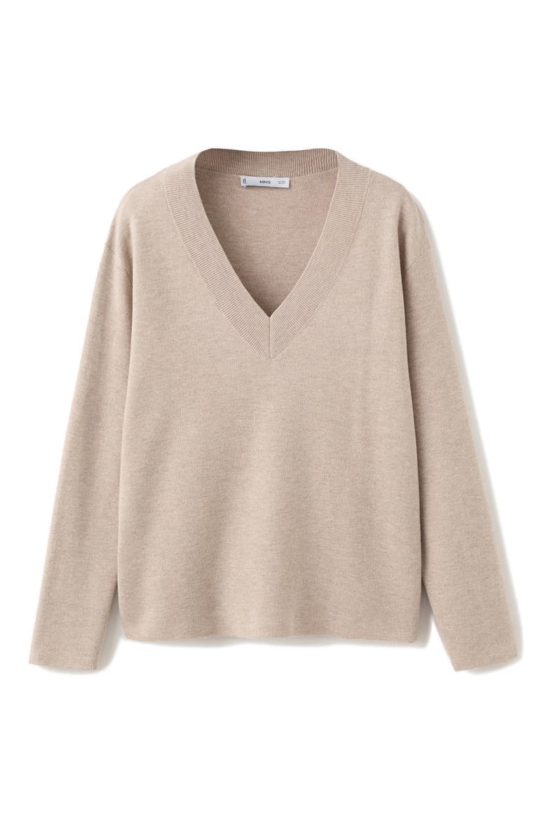 V-Neck Sweater, Alternate, color, LIGHT/ PASTEL BEIGE