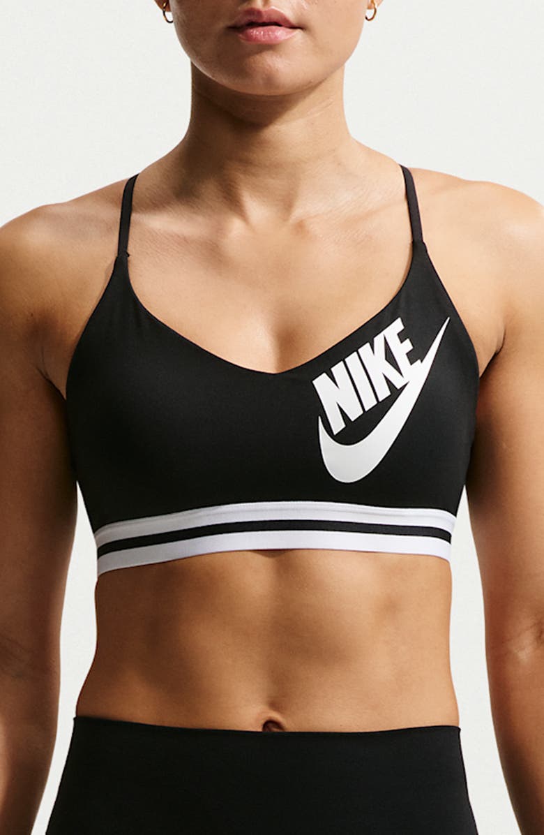 Nike Indy Dri-FIT Sports Bra, Main, color, Black/ White/ Black/ White