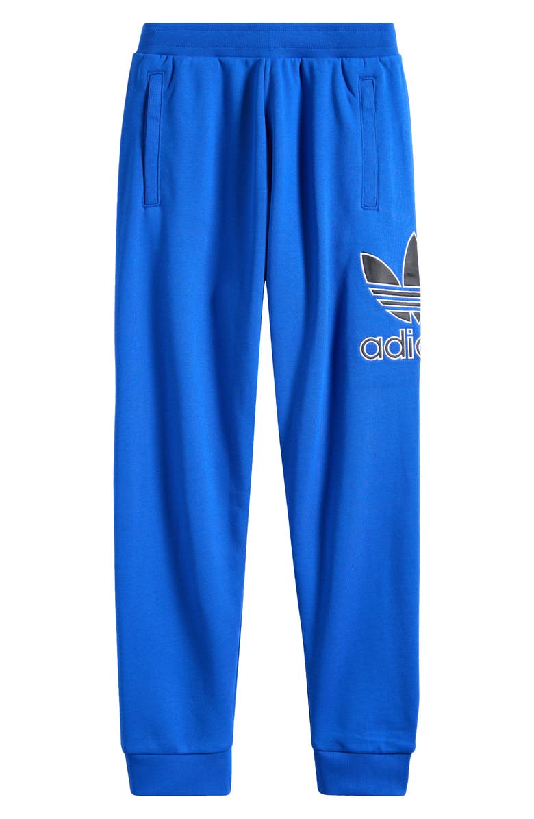adidas Originals Kids' Trefoil Embroidered Cotton Joggers, Main, color, Blue
