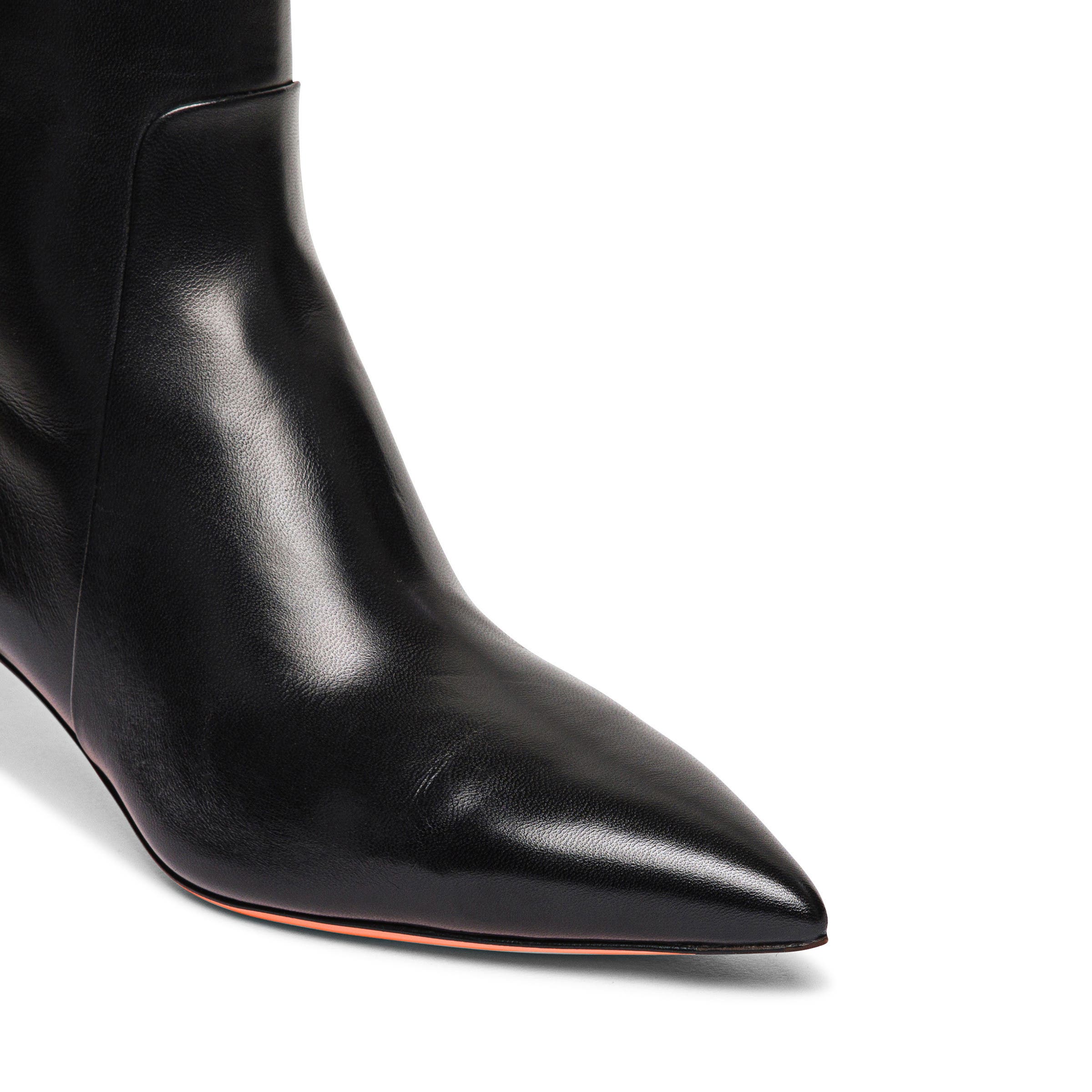 Santoni Women's leather ankle boot, Alternate, color, Black