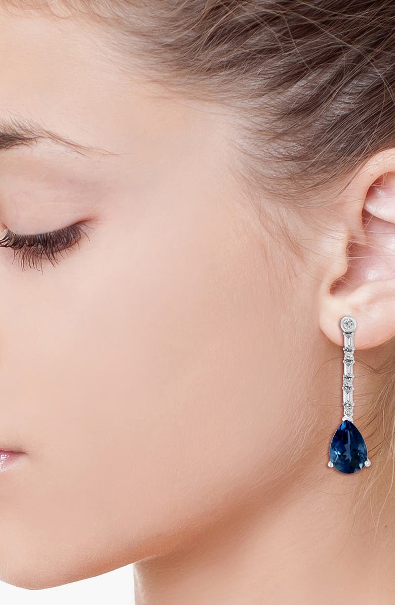 EFFY Diamond & London Blue Topaz Drop Earrings, Alternate, color, 