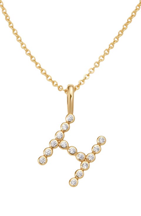 CZ Poppy Initial Necklace