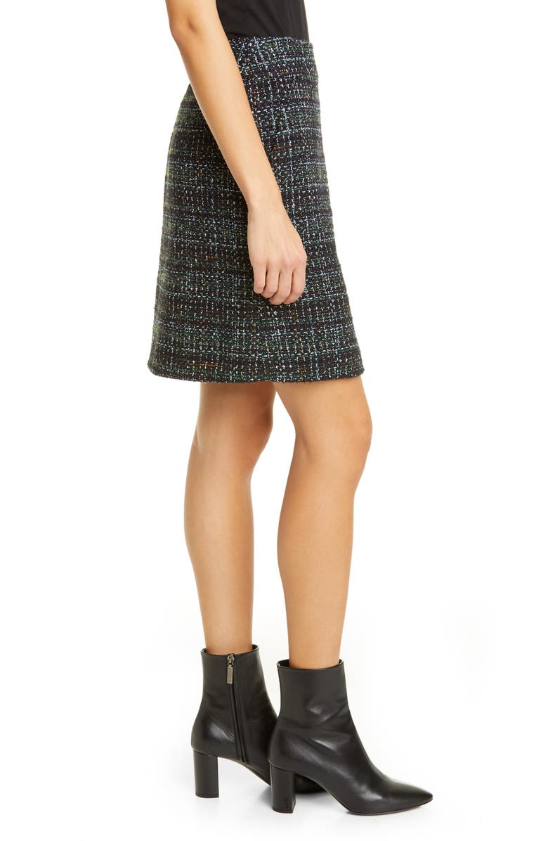 Akris punto Metallic Tweed A-Line Miniskirt, Alternate, color,