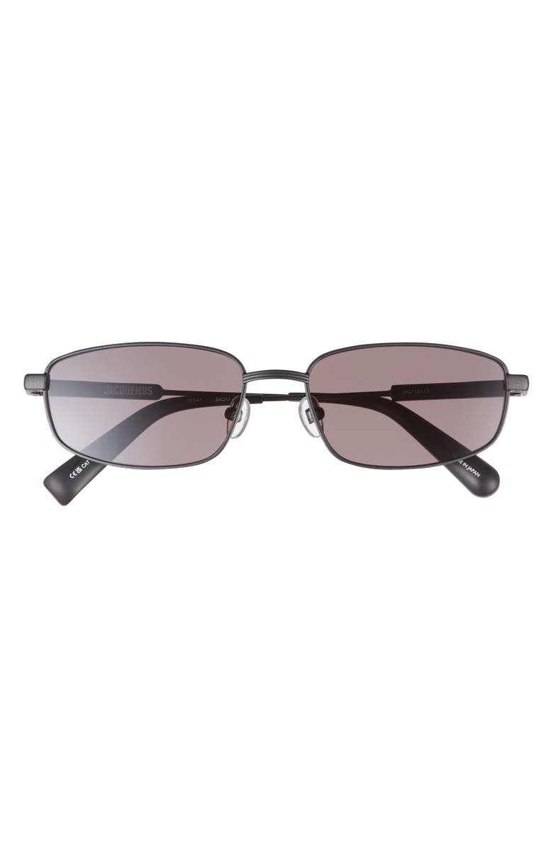Jacquemus The Sera Aviator Sunglasses, Main, color, Matt Metallic Black/Black/Grey