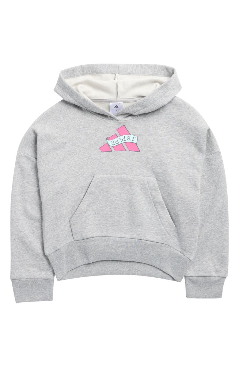 adidas Kids' Logo Hoodie, Main, color, Grey Heather