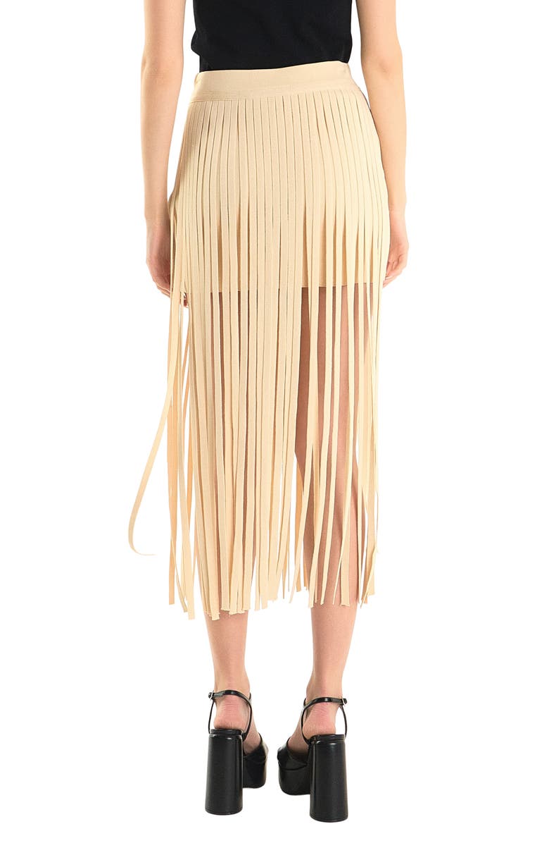 Endless Rose Knit Fringe Maxi Skirt, Alternate, color, Light Beige