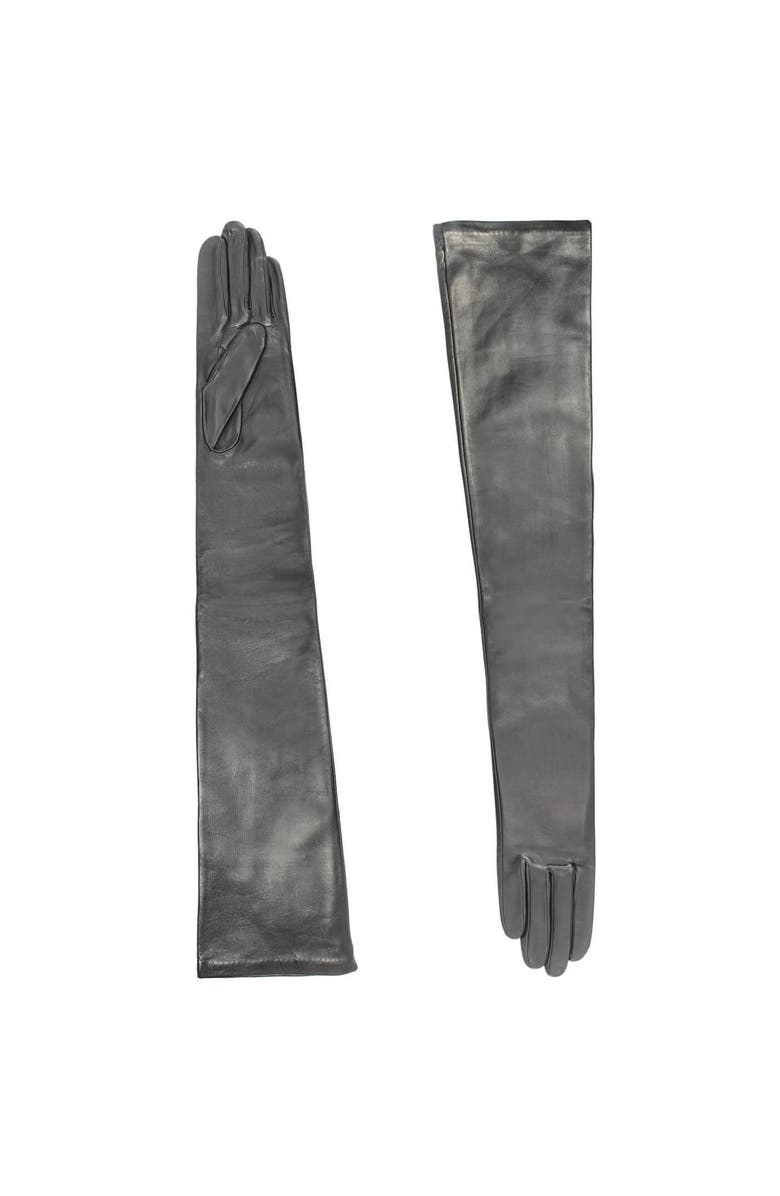 Agnelle Glamour Leather Gloves Arm Length, Alternate, color, Moka
