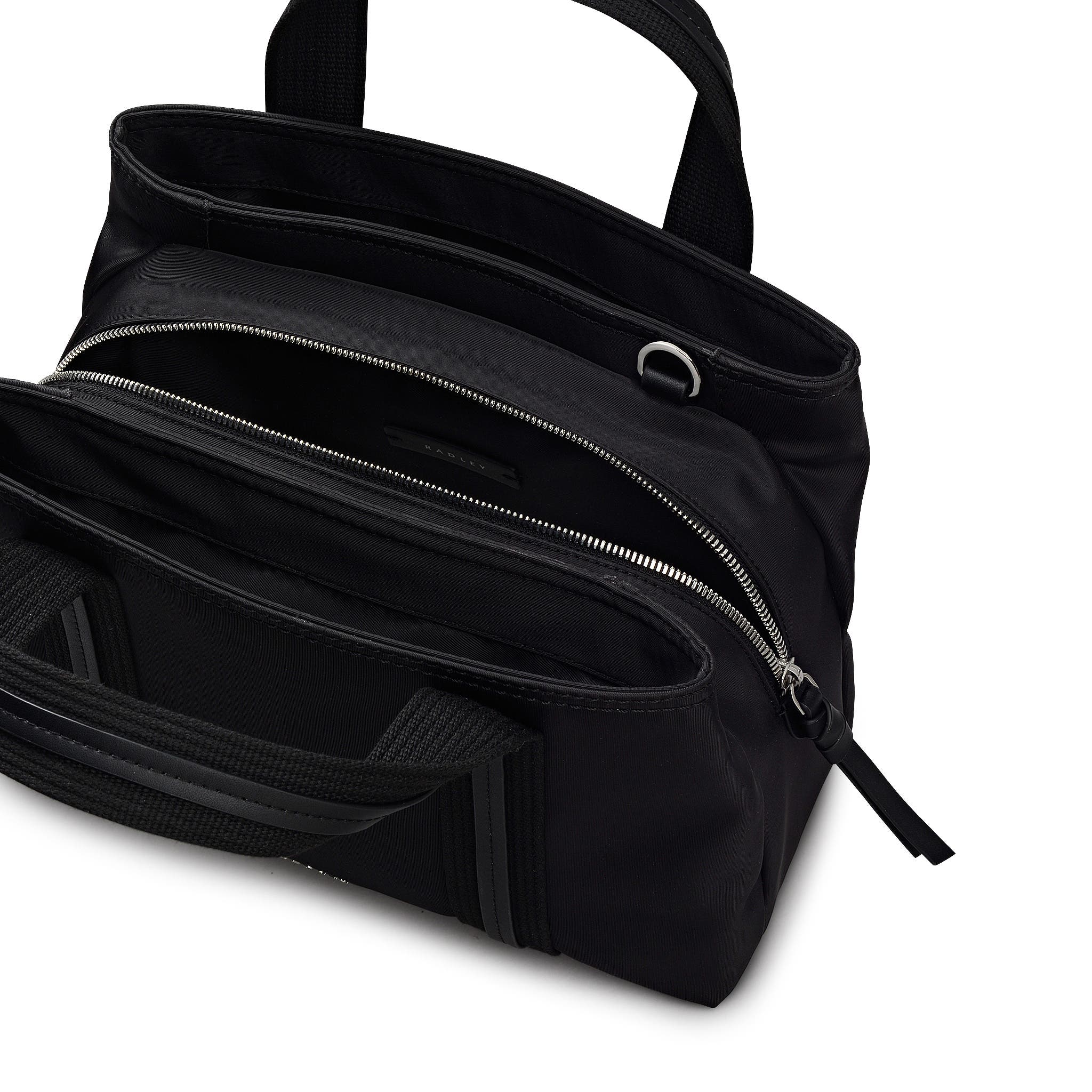 Radley Halley Row Medium Ziptop Satchel Bag, Alternate, color, Black