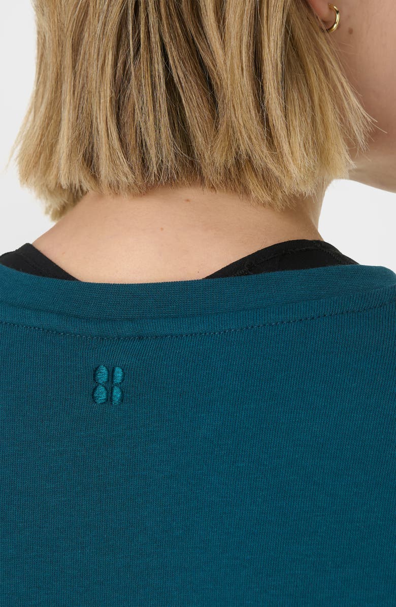 Sweaty Betty After Class Crop Sweatshirt, Alternate, color, Deep Green