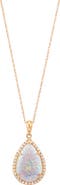 Frankie & Zoe 10K Yellow Gold Lab Grown Opal & Diamond Halo Pendant Necklace