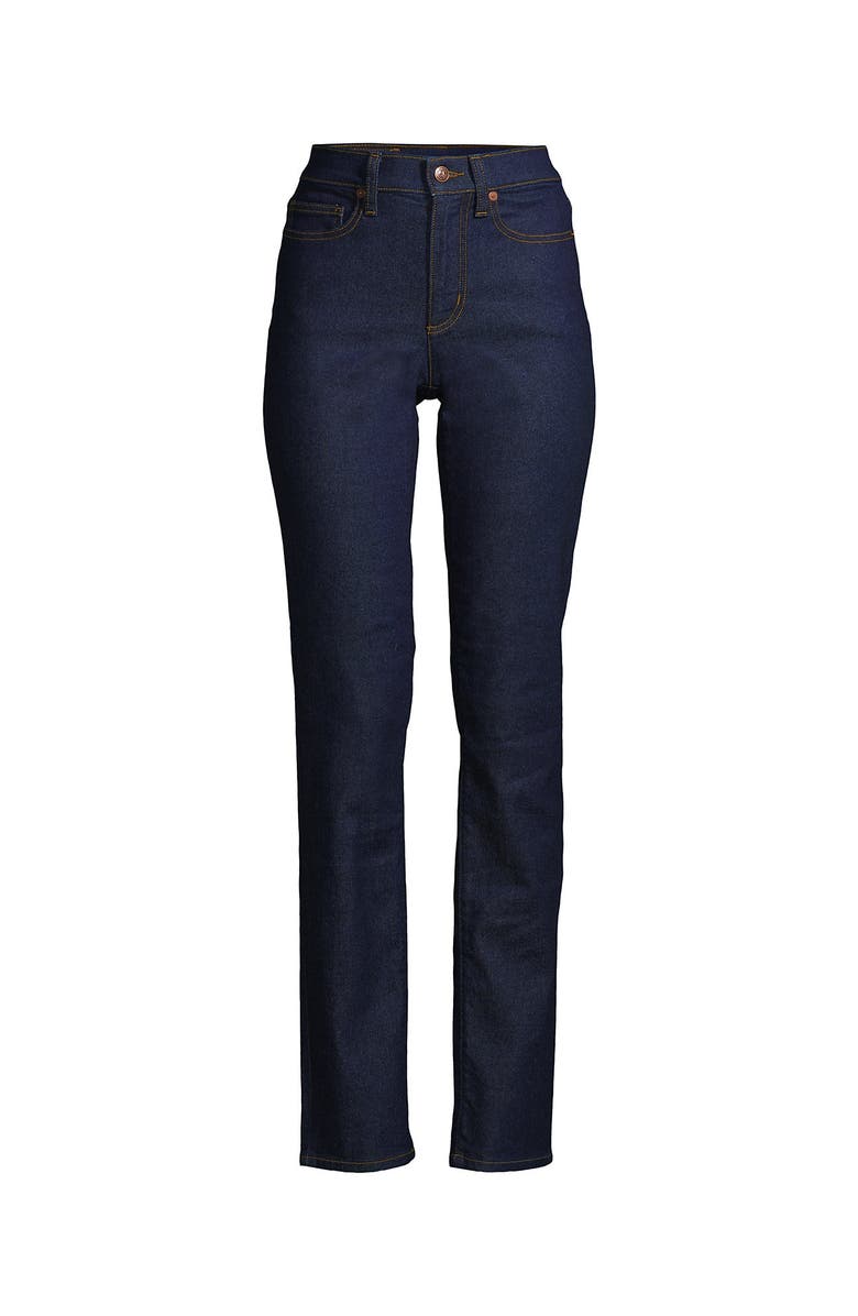 Lands' End Recover High Rise Straight Leg Blue Jeans, Alternate, color, River Rinse