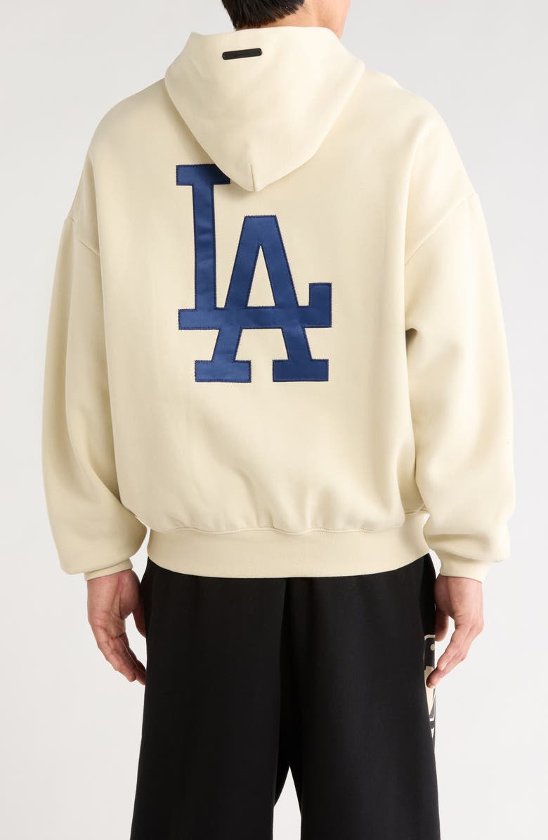 Fear of God Essentials x MLB Dodgers Sport Cotton Blend Graphic Hoodie, Alternate, color, Oat