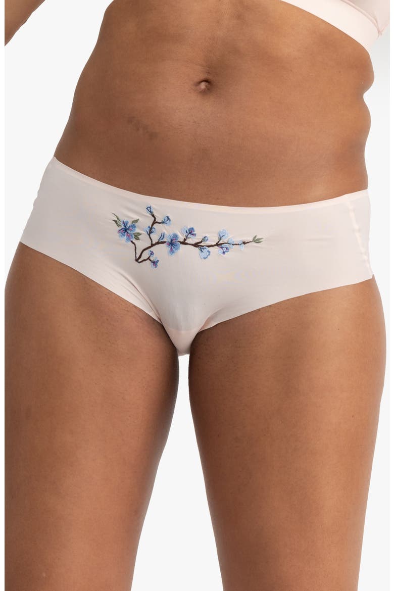 Soft Seamless Briefs with Embroidery, Main, color, ROSE QUARTZ