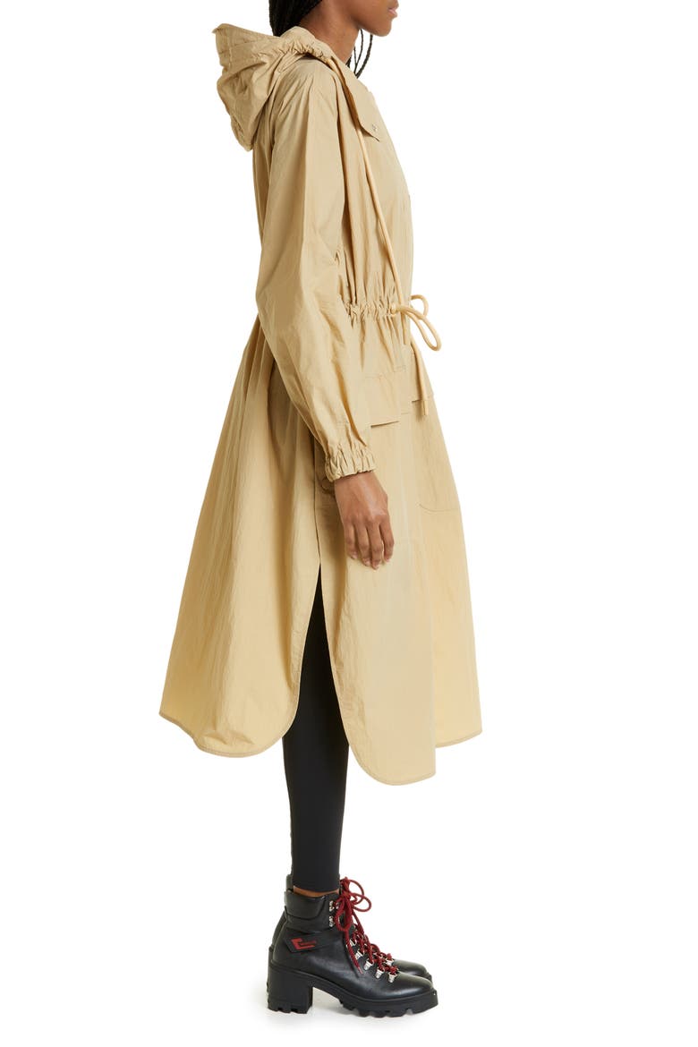 Sologne Nylon Hooded Coat, Alternate, color, BEIGE