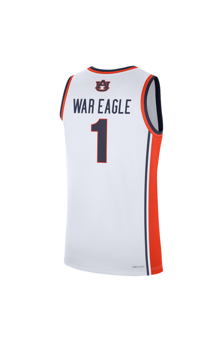 Nike Men's Nike White Auburn Tigers #1 Home War Eagle Replica Basketball Jersey, Alternate, color, White