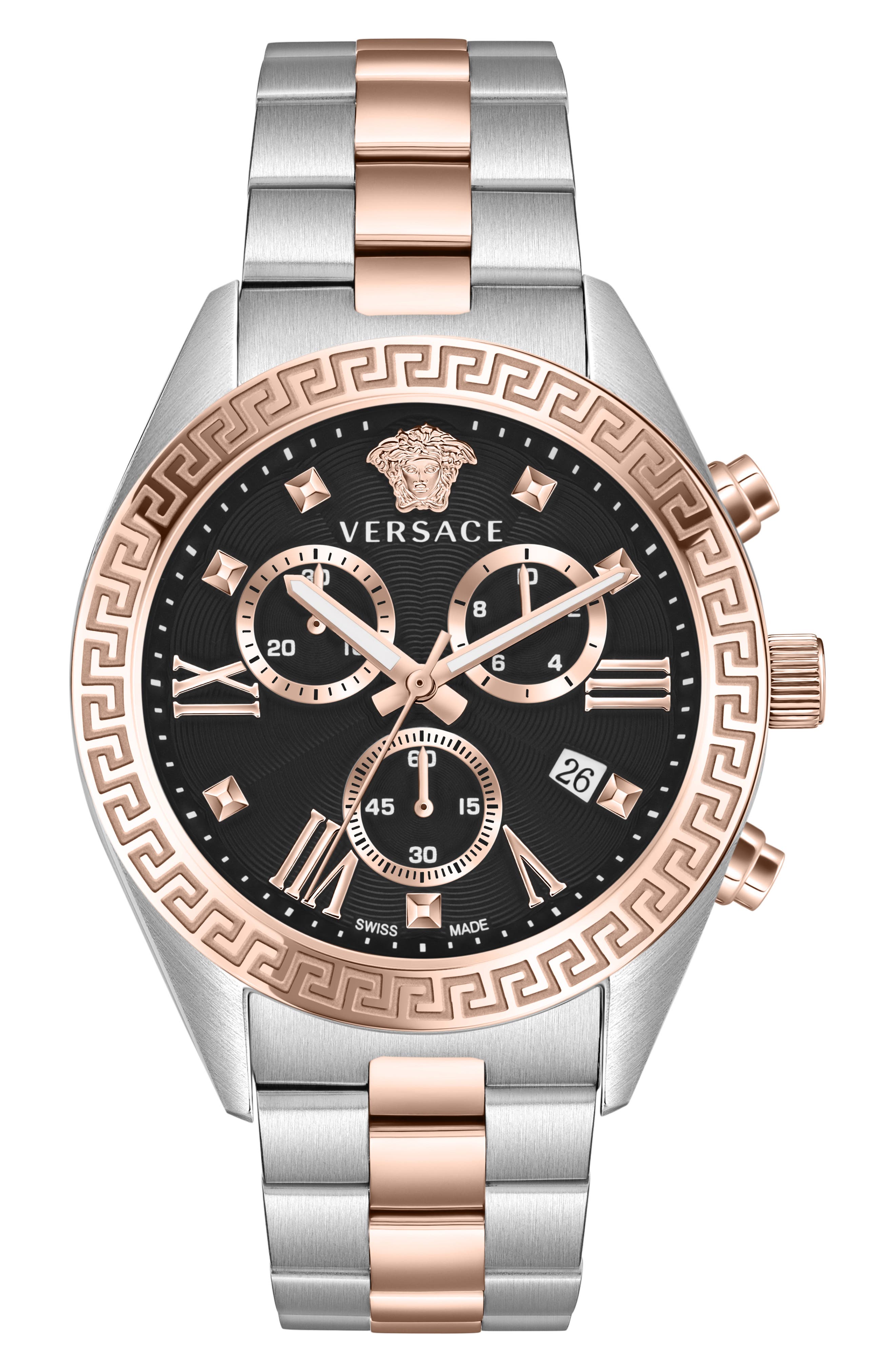 Versace Greca Chronograph Swiss Quartz Bracelet Watch, 40mm