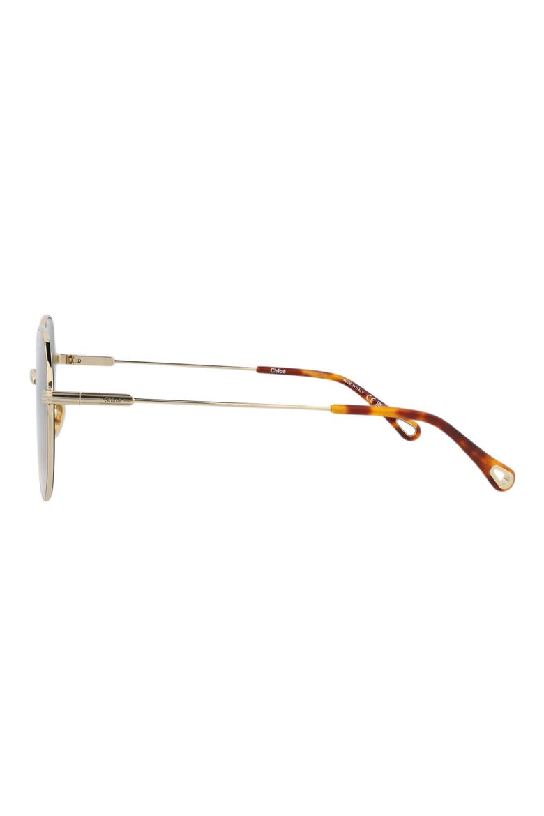 57mm Round Metal Frame Sunglasses, Alternate, color, GOLD GOLD GREY