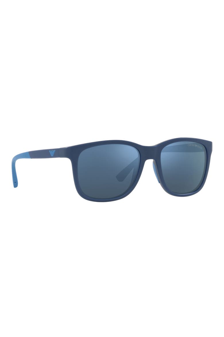 49mm Pillow Sunglasses, Alternate, color, BLUE / DARK BLUE MIRROR BLUE