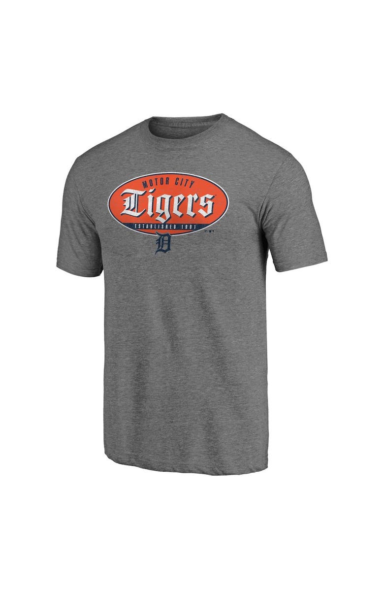 FANATICS Men's Fanatics Branded Heathered Gray Detroit Tigers Hometown Collection Oil Can Tri-Blend T-Shirt, Alternate, color, 