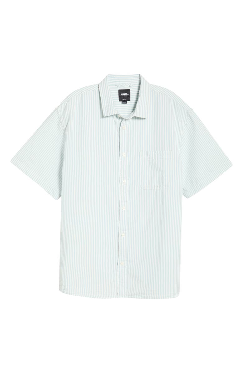 Vans Lawson Stripe Cotton & Linen Blend Button-Up Shirt, Main, color, Dawn Mist-Marshmallow