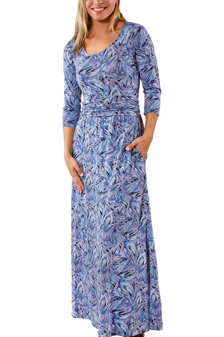 Scoop Neck Maxi Dress, Main, color, Brushstrokes
