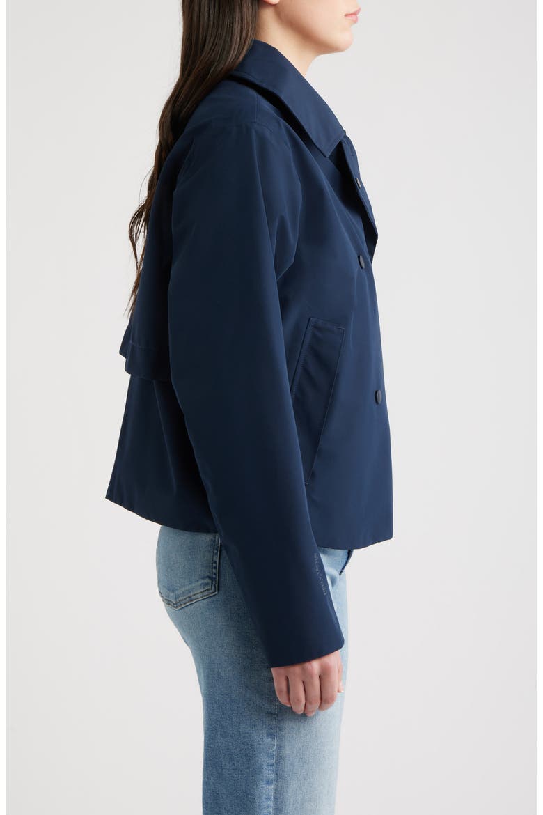 Avenue Waterproof Short Trench Coat, Alternate, color, 597 NAVY