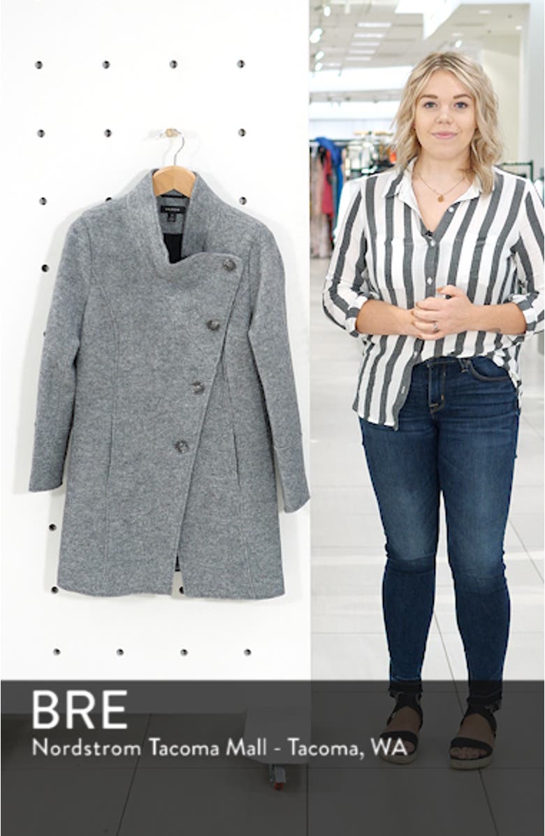 Boiled Wool-Blend Asymmetrical Coat, sales video thumbnail