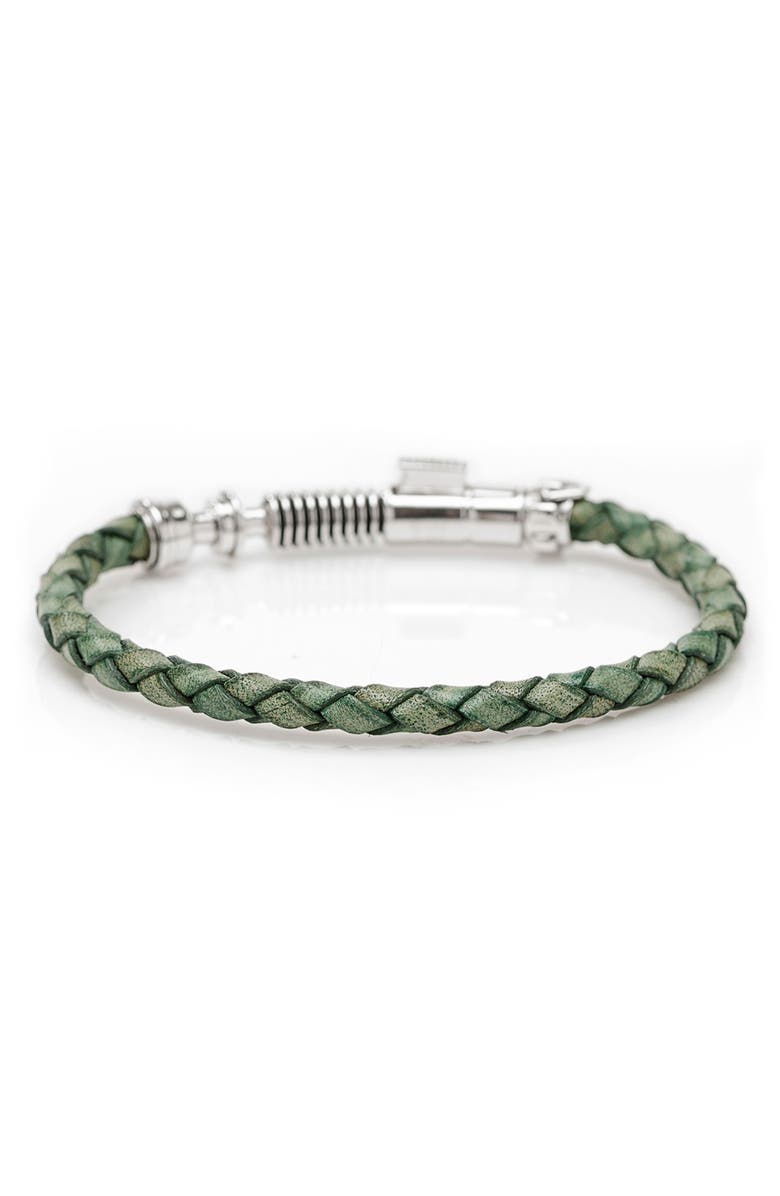 Cufflinks, Inc. Men's Luke Skywalker Lightsaber Braided Leather Bracelet, Alternate, color,